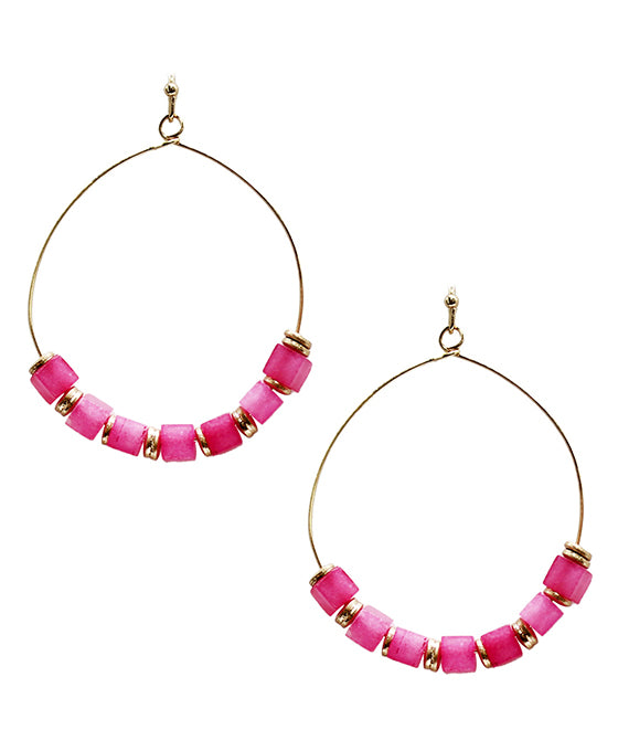 Wire w/ Beads Earring