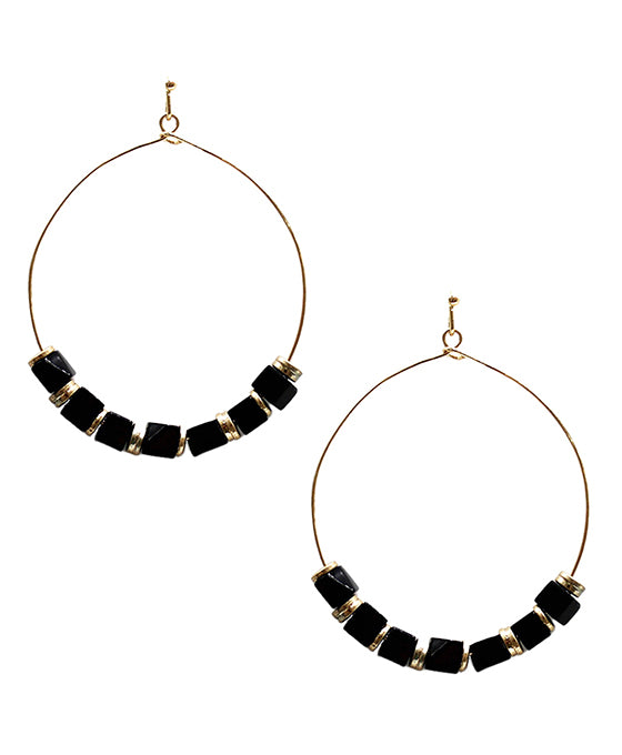 Wire w/ Beads Earring