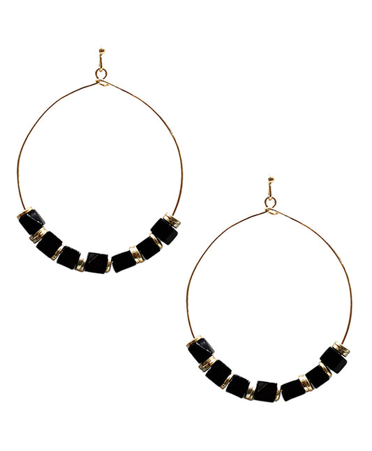 Wire w/ Beads Earring