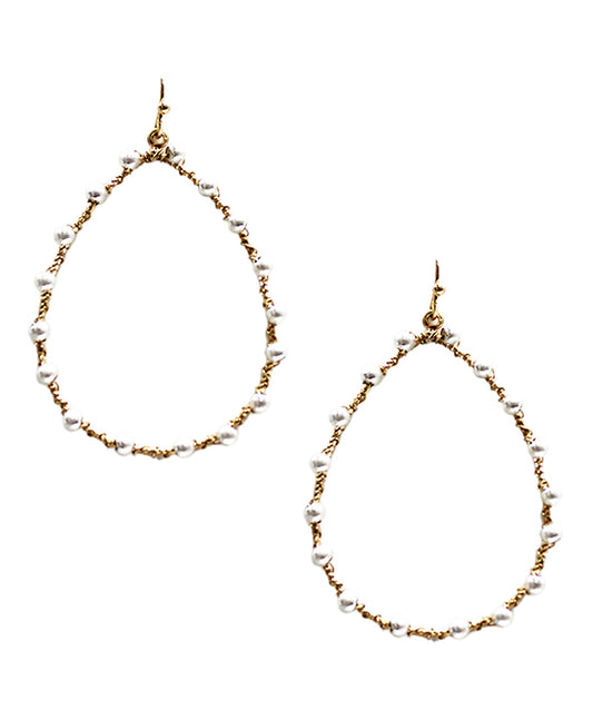 Metal w/ Beads Teardrop Earring