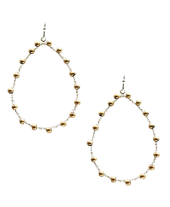 Metal w/ Beads Teardrop Earring