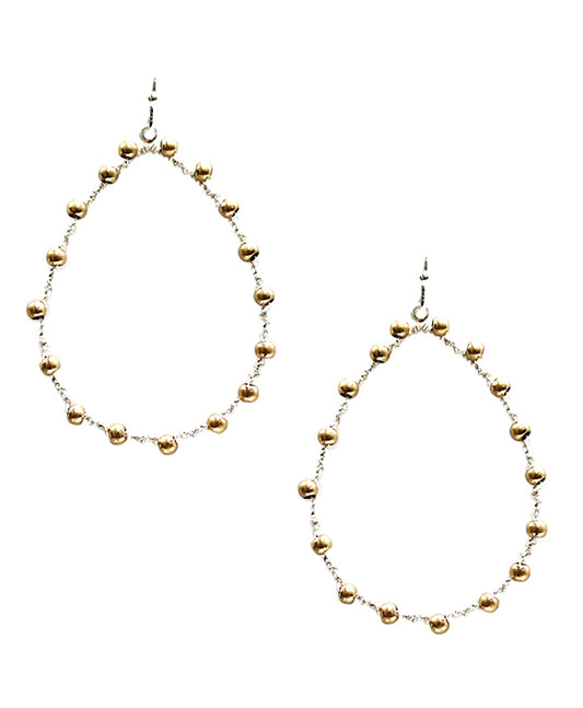 Metal w/ Beads Teardrop Earring