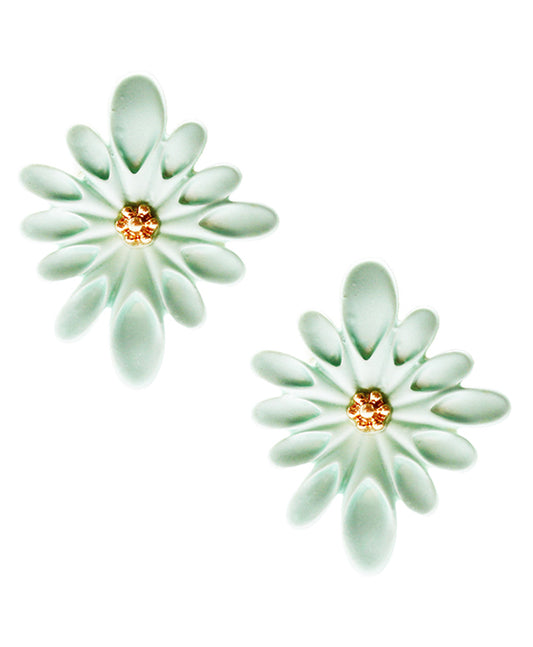 Colored Flower w/ Stones Post Earring