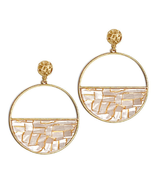 Metal Round Post Earring