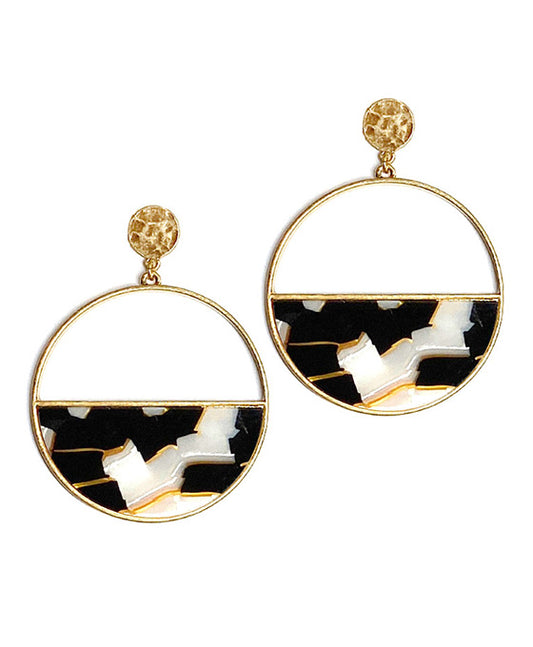 Metal Round Post Earring