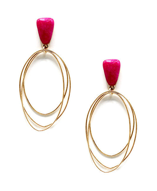 Multi Wire w/ Stone Accent Post Earring