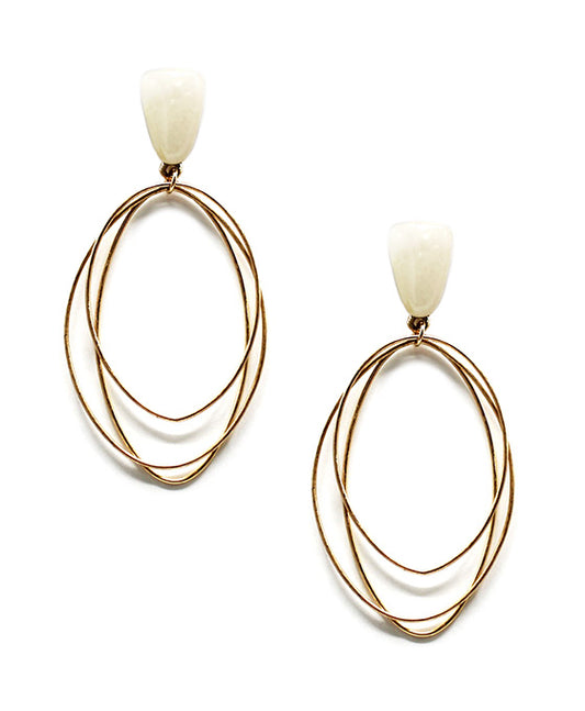 Multi Wire w/ Stone Accent Post Earring