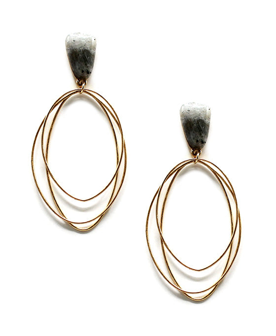 Multi Wire w/ Stone Accent Post Earring