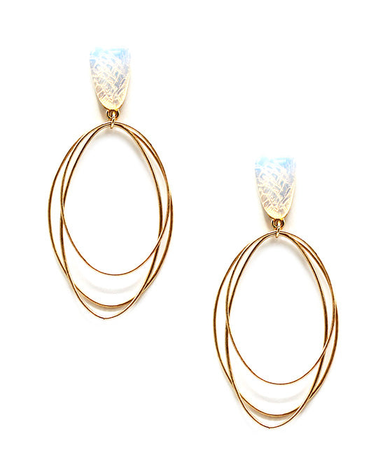 Multi Wire w/ Stone Accent Post Earring