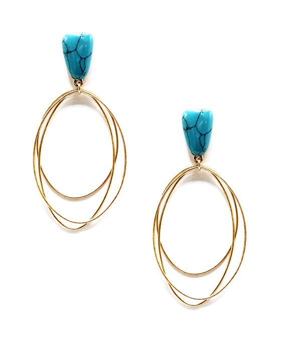 Multi Wire w/ Stone Accent Post Earring
