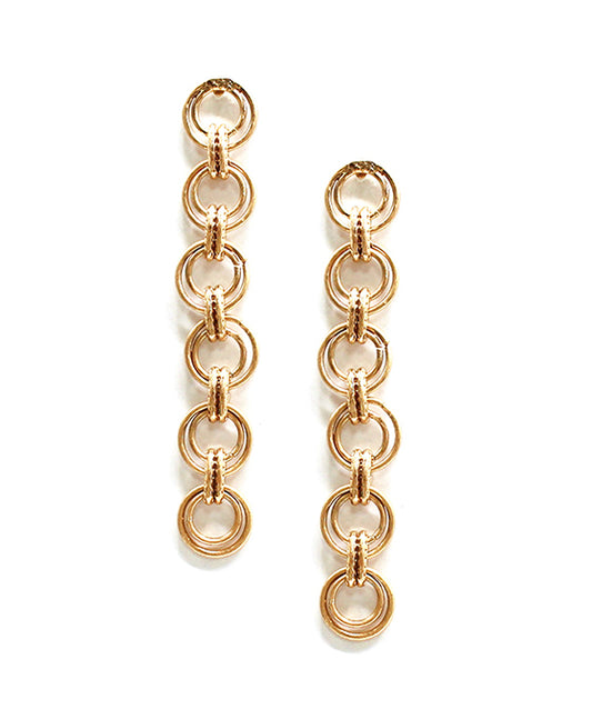 Linked Metal Drop Post Earring