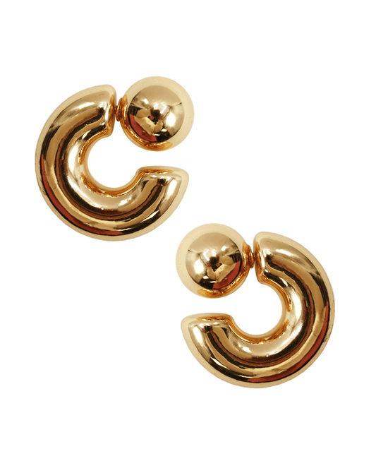 Circle & C Shape Post Earring