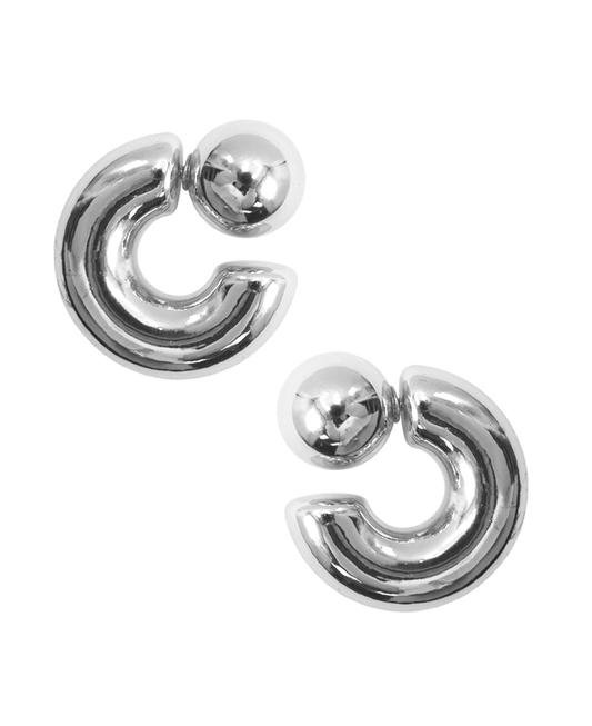 Circle & C Shape Post Earring