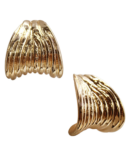 Waived Metal Hoop Post Earring