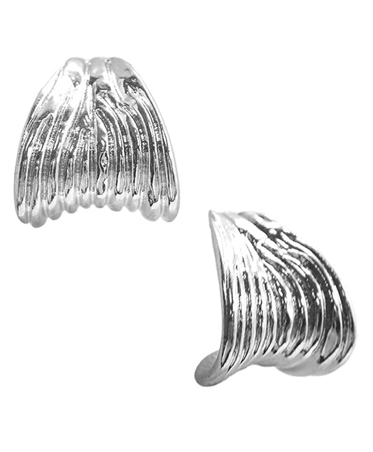 Waived Metal Hoop Post Earring