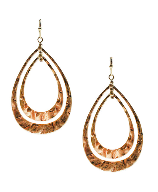 Double Metal Teardrop Earring