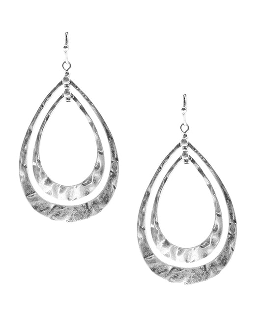 Double Metal Teardrop Earring