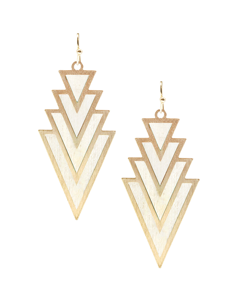 Multi Arrow Metal & Wood Earring