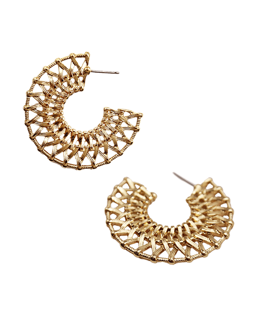 Woven Shape Metal Hoop Earring
