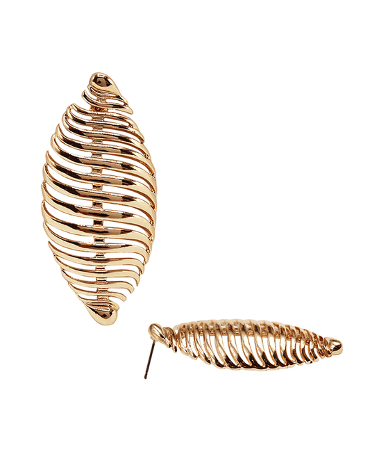 Spring Shape Oval Metal Post Earring