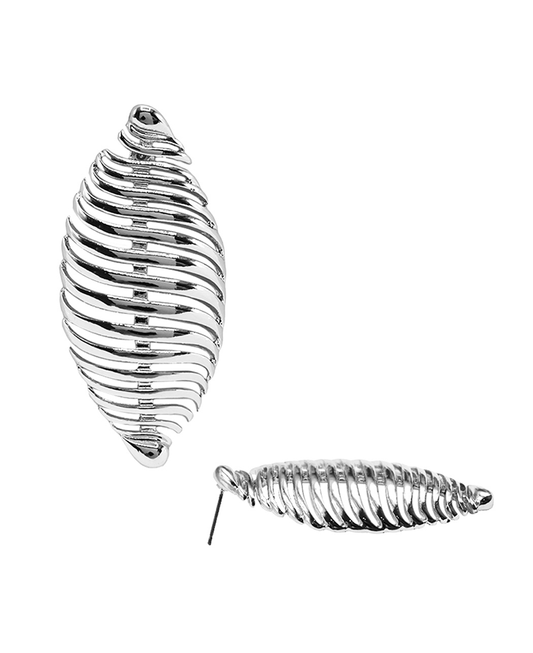 Spring Shape Oval Metal Post Earring