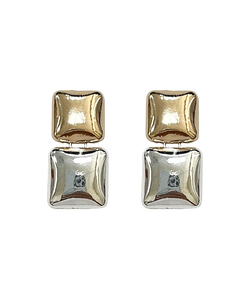 Two Color Square Post Earring