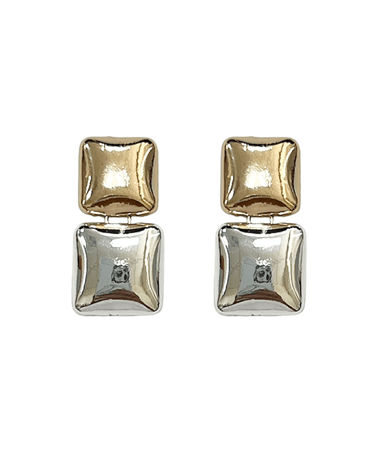 Two Color Square Post Earring