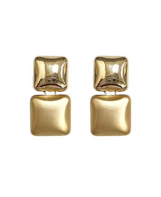 Two Color Square Post Earring