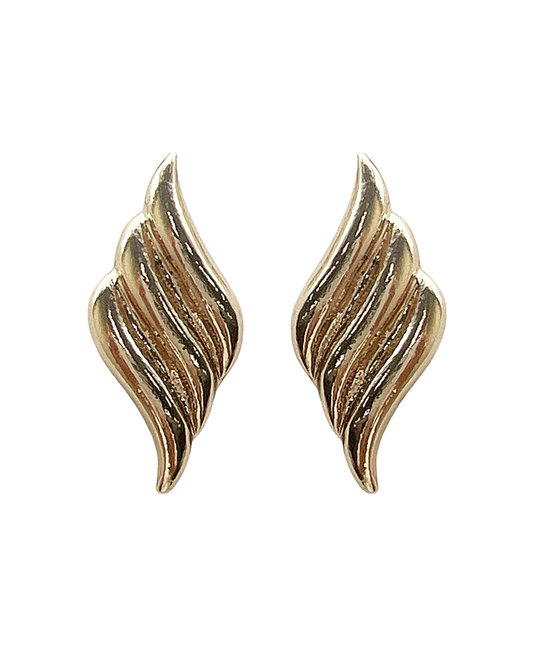 Waived Metal Post Earring