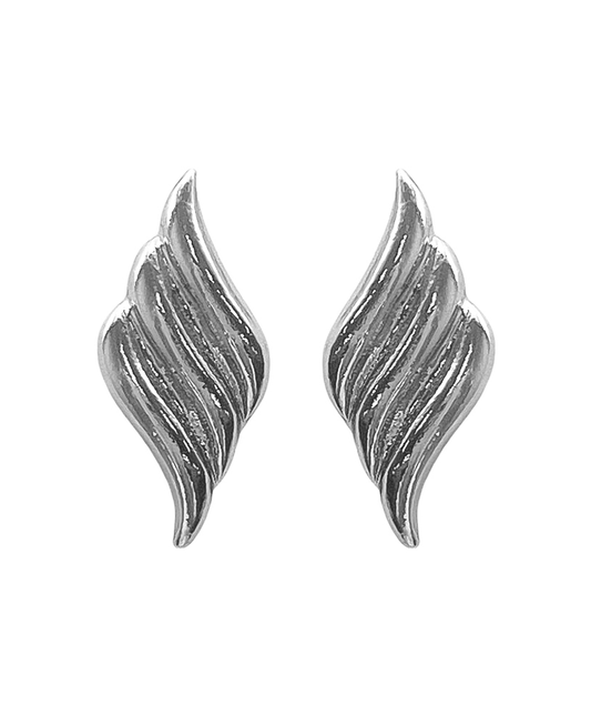 Waived Metal Post Earring