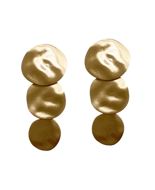 Multi Round Metal Post Earring