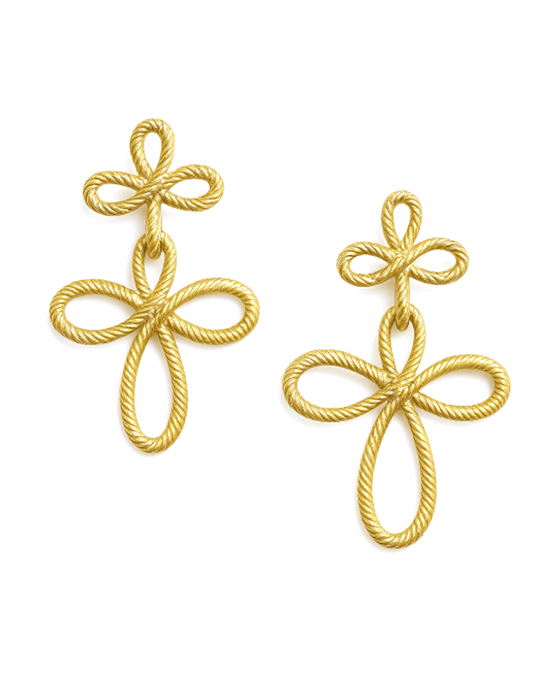 Linked Flower Shape Metal Post Earring