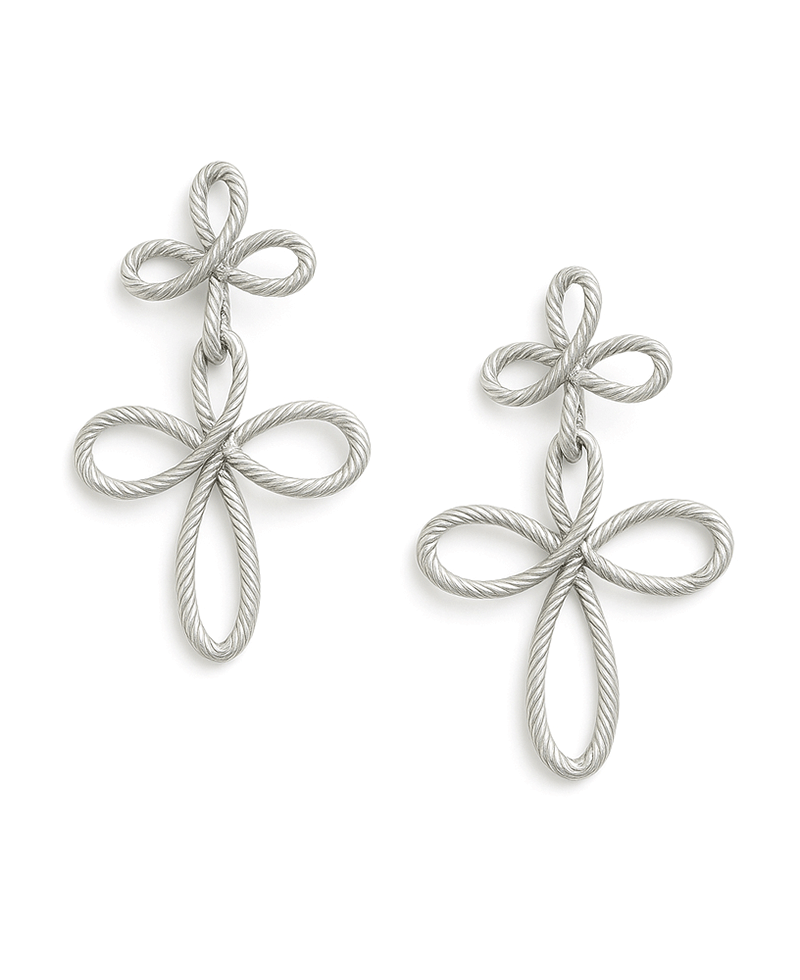 Linked Flower Shape Metal Post Earring