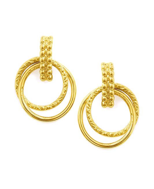 Double Round Post Earring