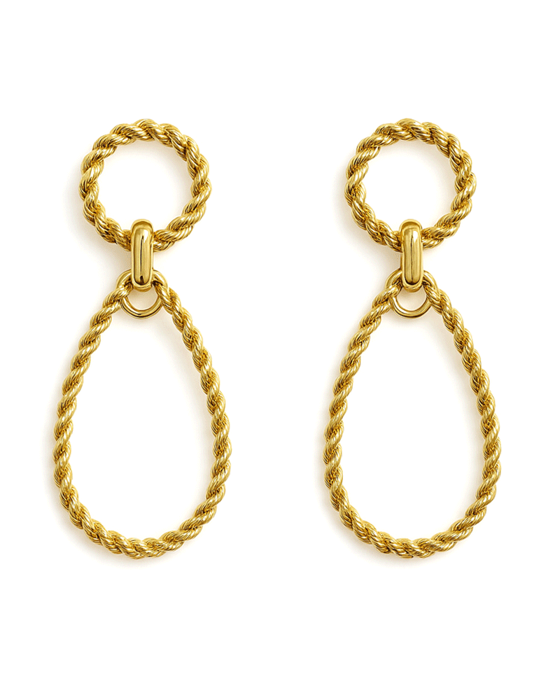 Round & Oval Linked Post Earring