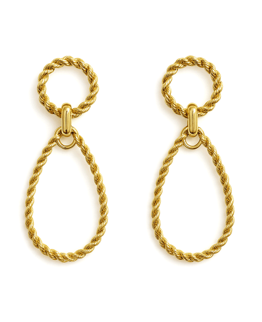 Round & Oval Linked Post Earring