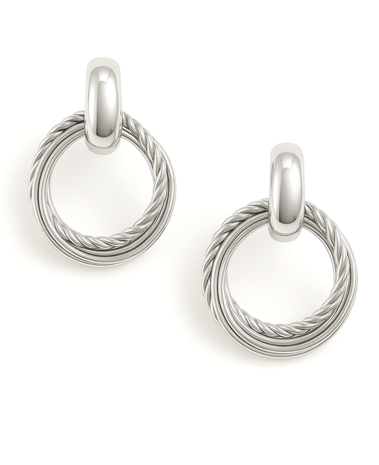 Round Metal Post Earring