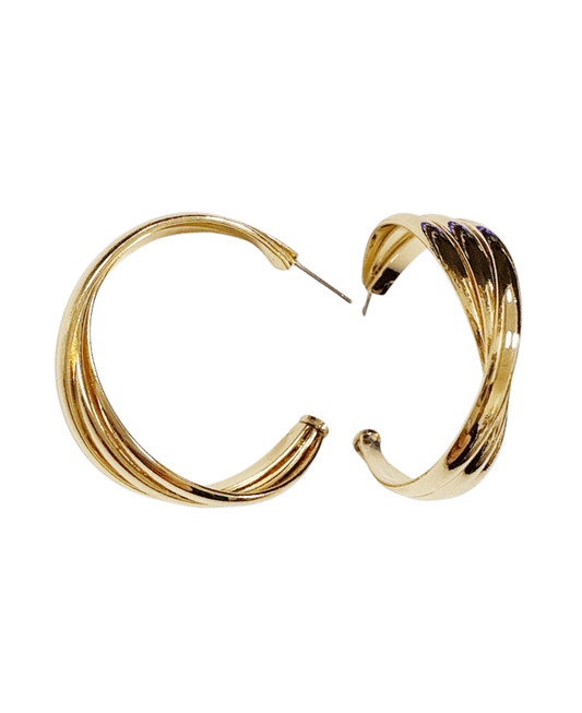 Twisted Metal Hoop Earring