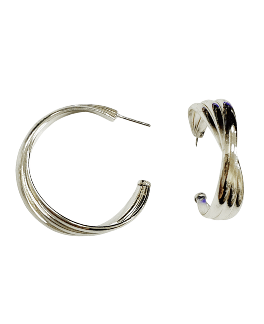 Twisted Metal Hoop Earring