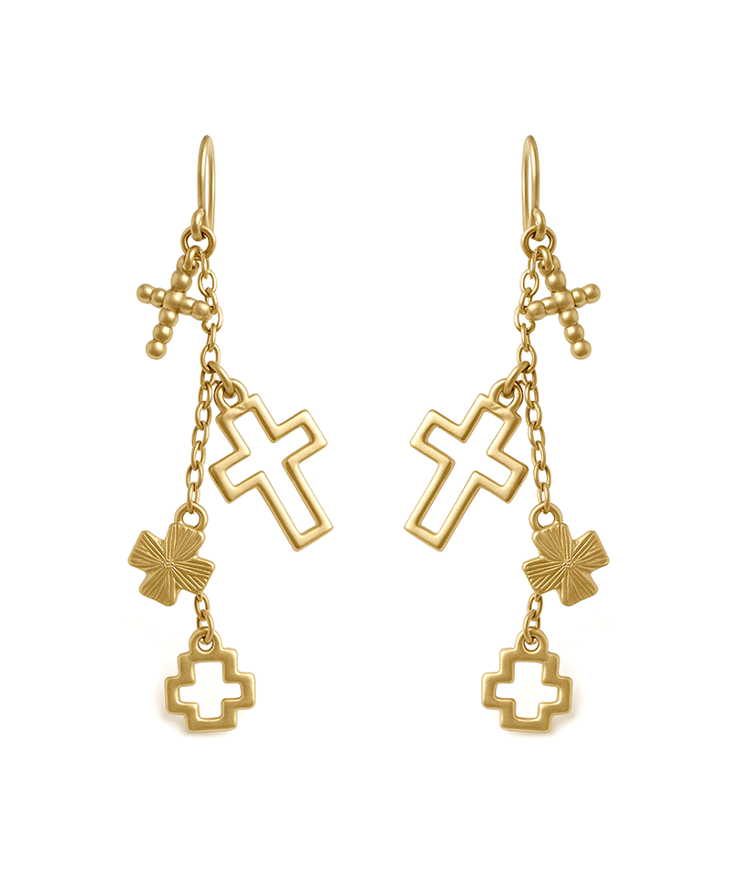 Multi Cross Drop Earring