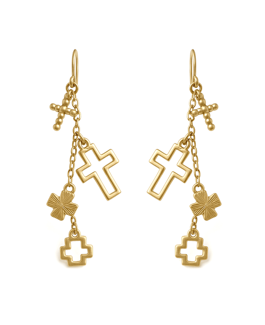 Multi Cross Drop Earring