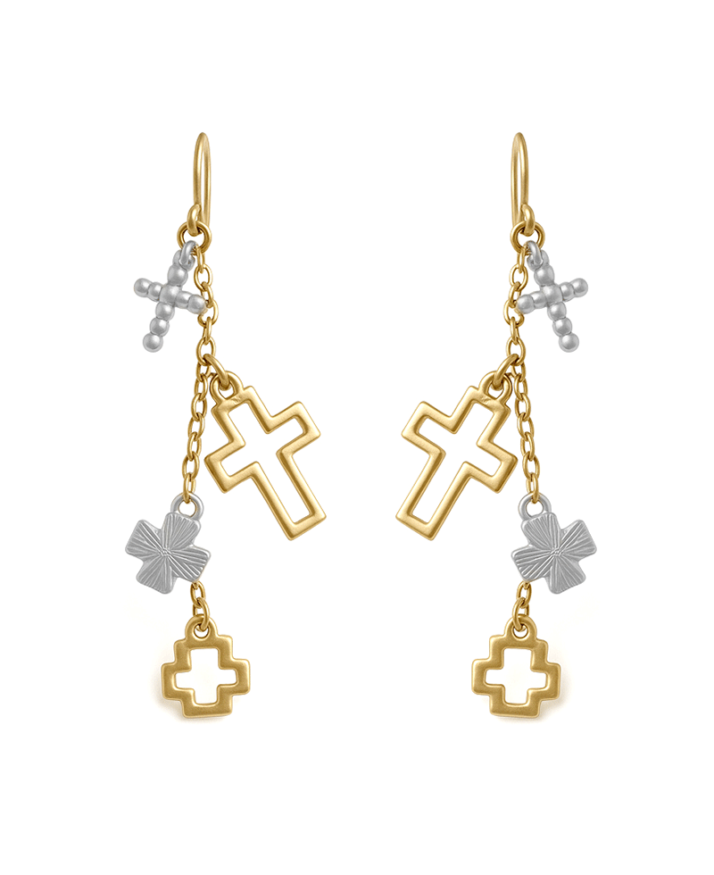 Multi Cross Drop Earring