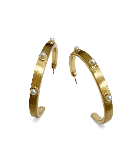 Pearl Accent Hoop Earring