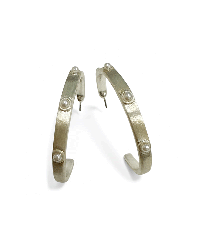 Pearl Accent Hoop Earring