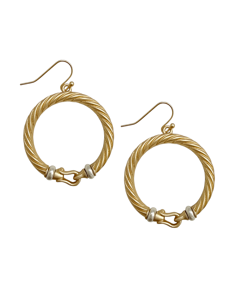 Twisted Hoop Metal Earring