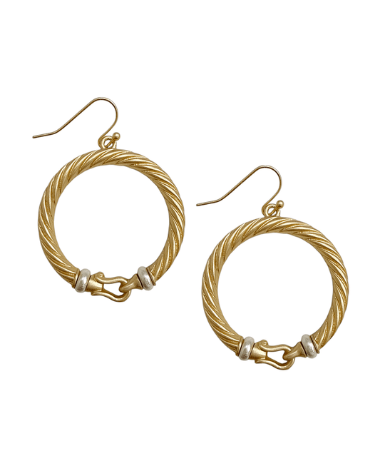 Twisted Hoop Metal Earring