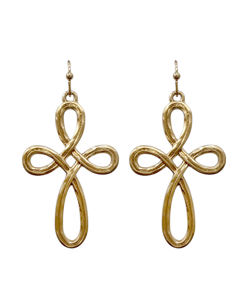 Textured Infinity Cross Earring