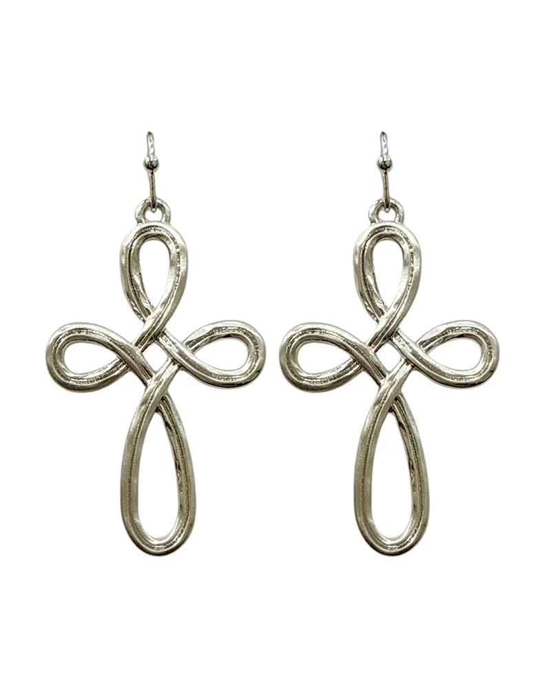 Textured Infinity Cross Earring