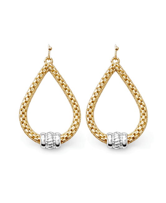 Woven Style Textured Accent Teardrop Earring