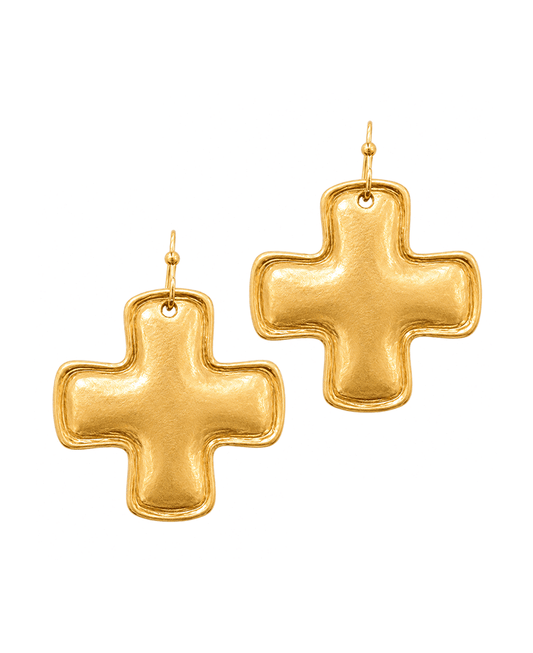 Square Cross Drop Earring